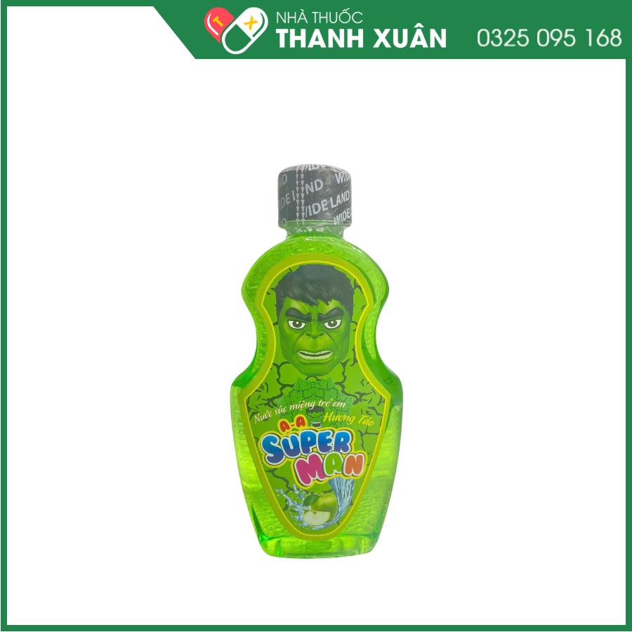 Nước súc miệng A&amp;A Superman hương cam/táo/dâu